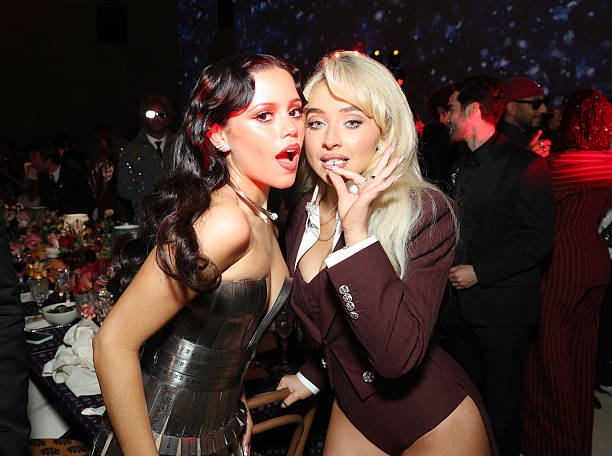 Jenna Ortega and Sabrina Carpenter attend the 2025 Met Gala Celebrating "Superfine: Tailoring Black Style" at Metropolitan Museum of Art on May 05, 2025 in New York City. (612×456)
