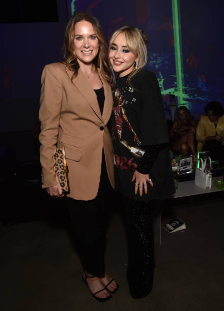 Julie Rapaport and Sabrina Carpenter attend the after party for the Los Angeles Premiere Of Amazon's "Emergency" at Directors Guild Of America on May 12, 2022 in Los Angeles, California. — frame 36/40 (440×612)