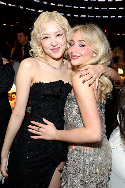 Rosé and Sabrina Carpenter attend the 68th GRAMMY Awards at Crypto.com Arena on February 01, 2026 in Los Angeles, Cal...