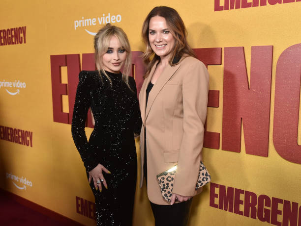 Sabrina Carpenter and Julie Rapaport attend the Los Angeles Premiere Of Amazon's "Emergency" at Directors Guild Of America on May 12, 2022 in Los Angeles, California. — frame 34/40 (612×461)