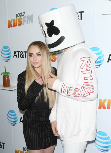 Sabrina Carpenter and Marshmello attend the iHeartRadio's KIIS FM Wango Tango By AT&T held at Banc of California Stadium on June 2, 2018 in Los Angeles, California. (447×612)