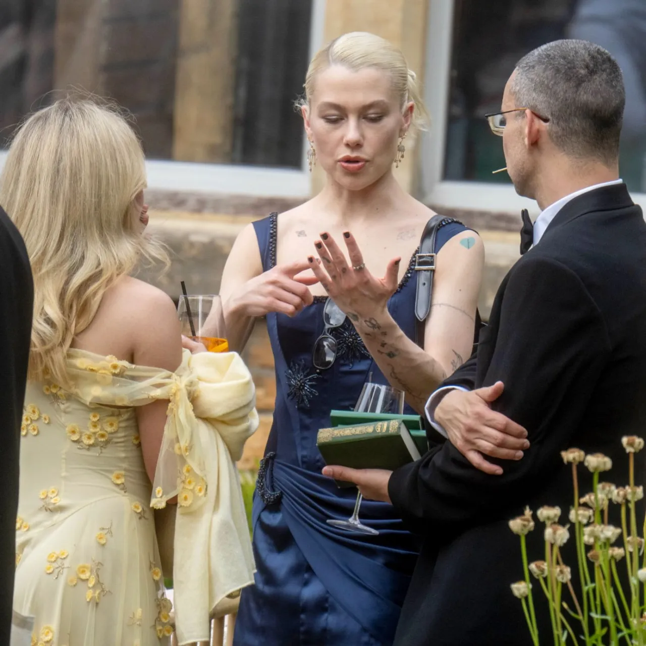 Sabrina Carpenter Butter Yellow Floral Gown at Eng