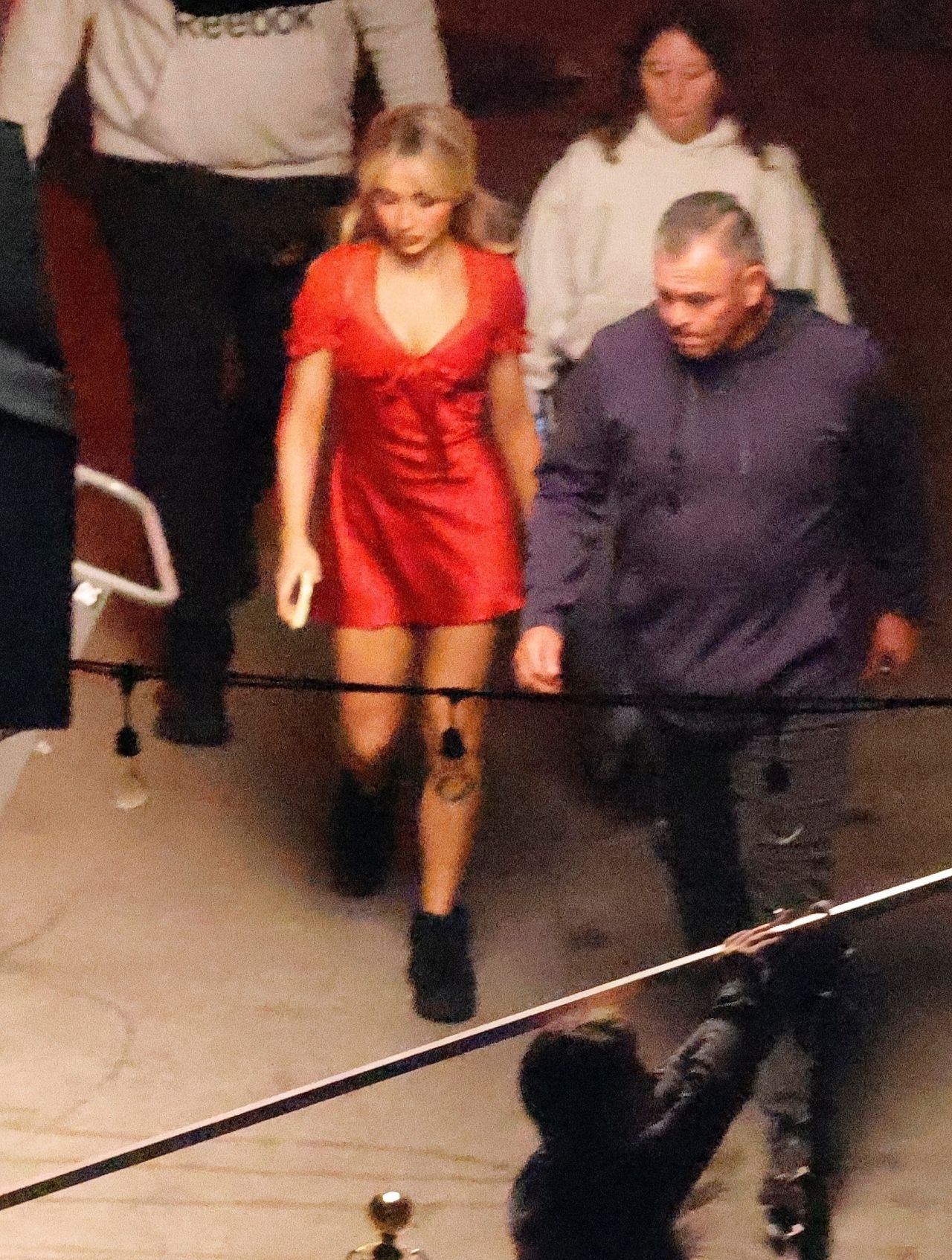 Sabrina Carpenter in Mirror Palais Red Dress Filmi