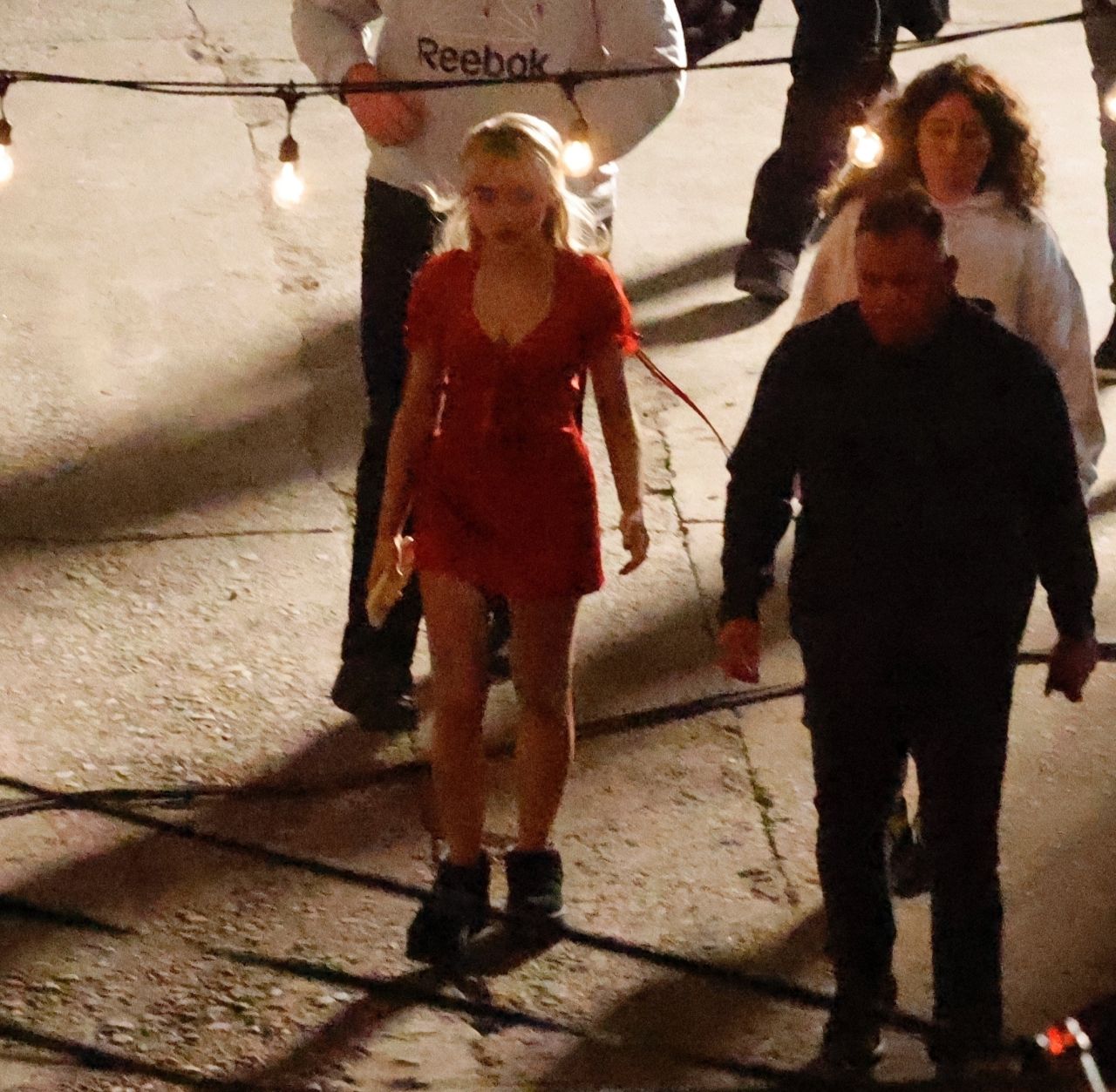 Sabrina Carpenter in Mirror Palais Red Dress Filmi