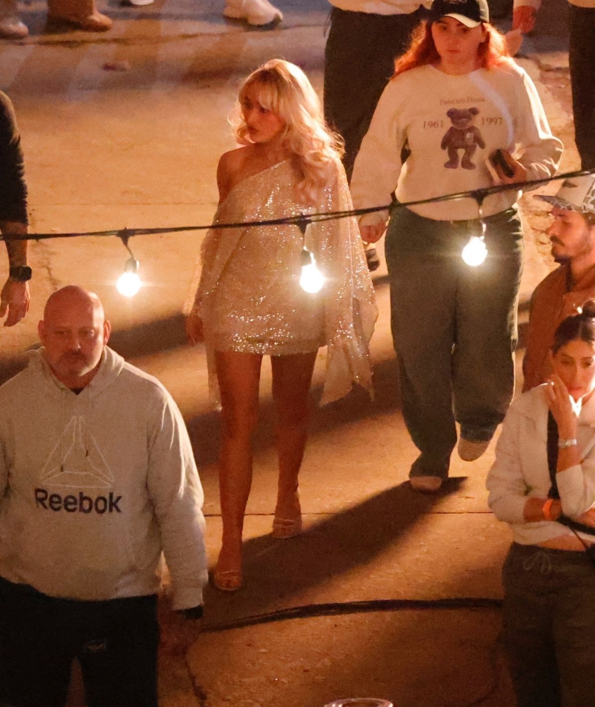Sabrina Carpenter on the Set of a Super Bowl Comme