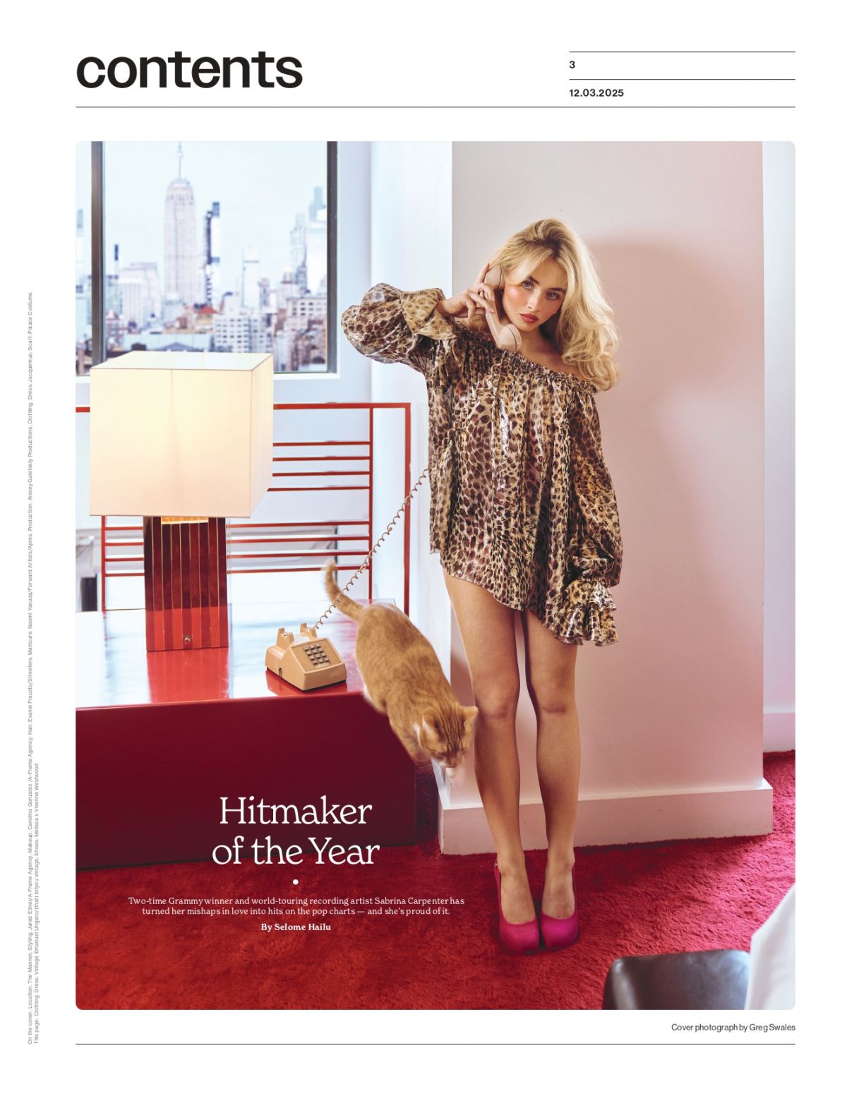 Sabrina Carpenter Sabrna Carpenter in Variety Magazine December 2025