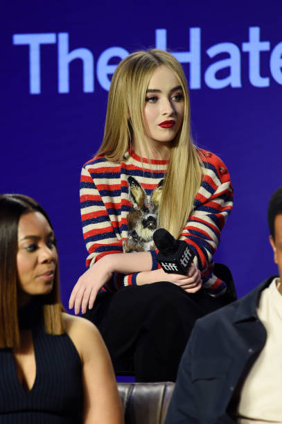 Sabrina Carpenter Speaks Onstage at the Hate U Giv