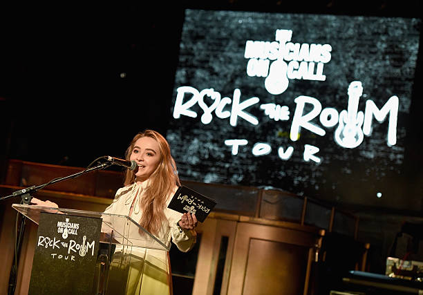 Singer Actress Sabrina Carpenter Speaks Onstage