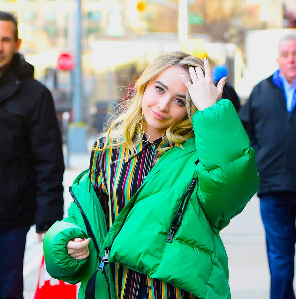 Singer Sabrina Carpenter is seen outside Z100 on March 12, 2019 in New York City. (605×612)