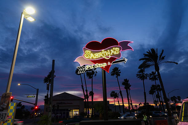 View of the Sabrina Carpenter Pit Stop on April 9, 2026 in Indio, California. Thousands of fans have gathered in the ...